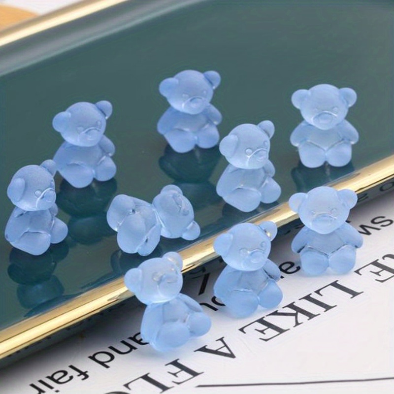 10pcs Frosted Straight Hole Bear Beads DIY Bracelet Necklace Mobile Phone Chain